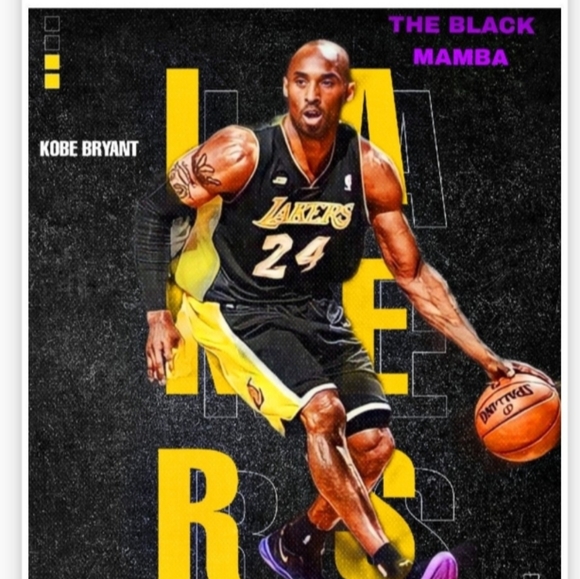 NEW!💯 KOBE BRYANT LAKERS 8.5x11 GLOSSY VINTAGE COLOR ART SELF-CREATED POSTER! - Picture 3 of 4